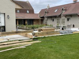 Avant - Pergola, charpente et toiture